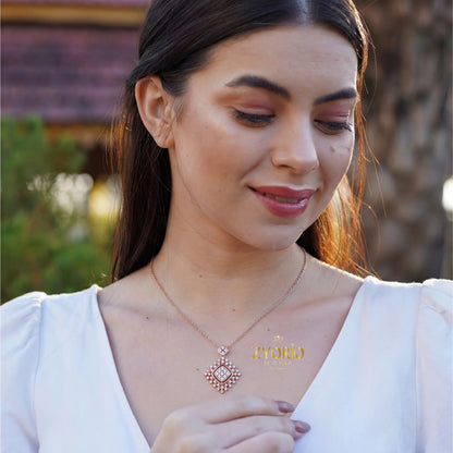 Silver Geometric Lab Grown Diamond Pendant Gold Plated Modern Sustainable Luxury Necklace for Women Engagement Wedding Party