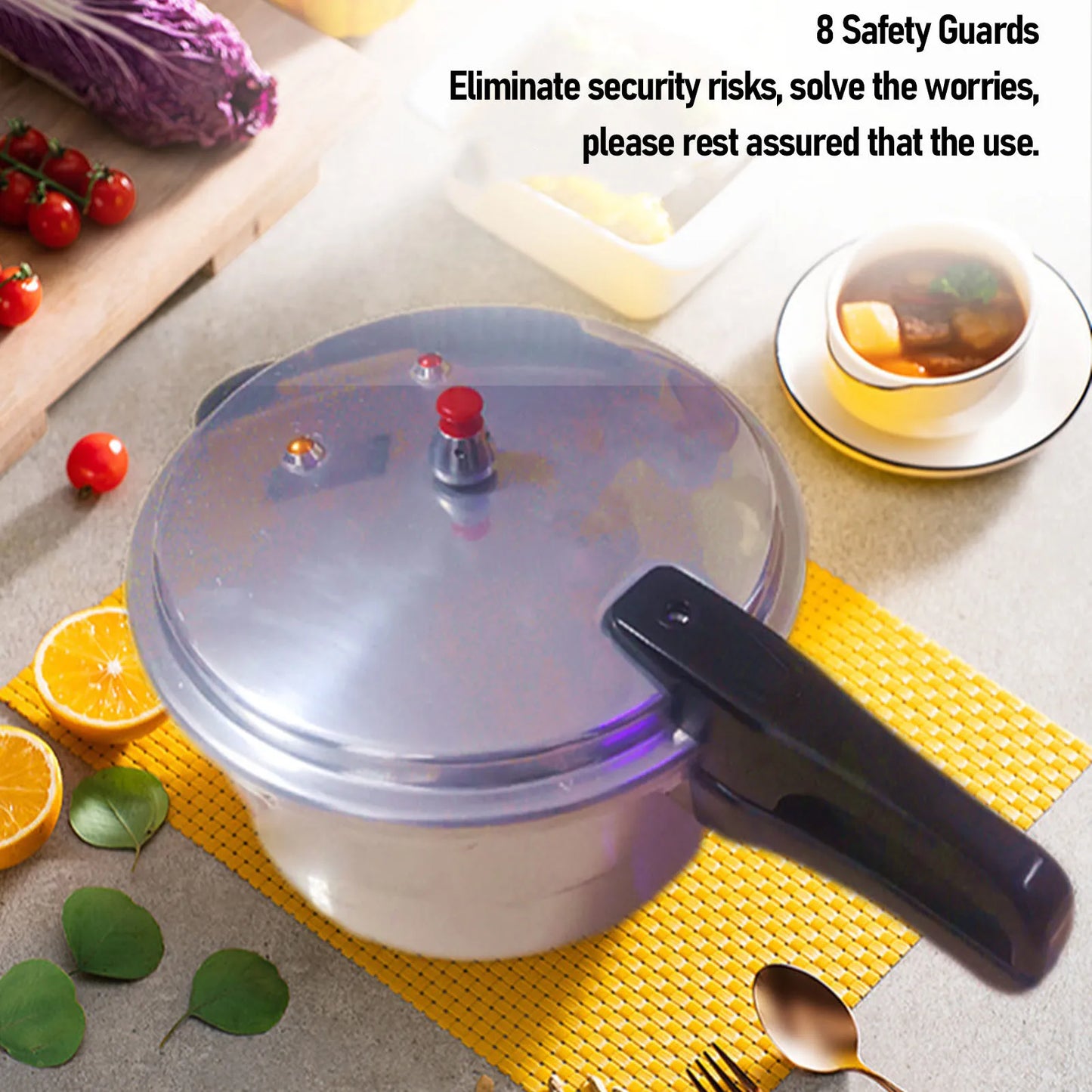 Pressure Cooker Aluminum Alloy Pressure Canning Pot Cooker Explosion Proof Large Capacity Fast Cooking Pot Kitchen Cookware