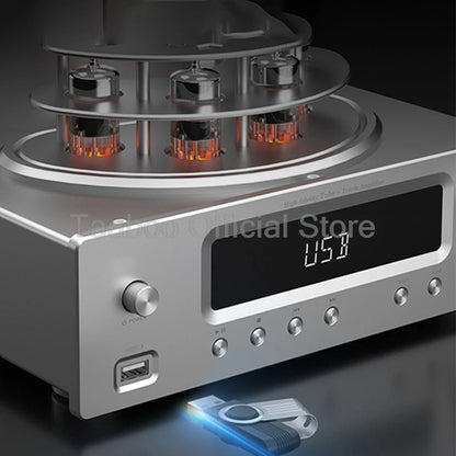 Home Theater Set 5.0 Bluetooth Amplifier 75Wx2 Tube Amp with Aluminum Case 6.5inch Speakers 120W Loudspeakers For Home Studio DJ