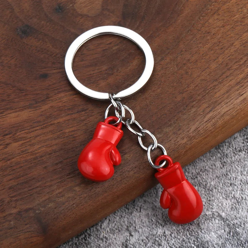 Boxing gloves keychain, Bojue gym membership event, gift giveaway, simulated fitness equipment keychain