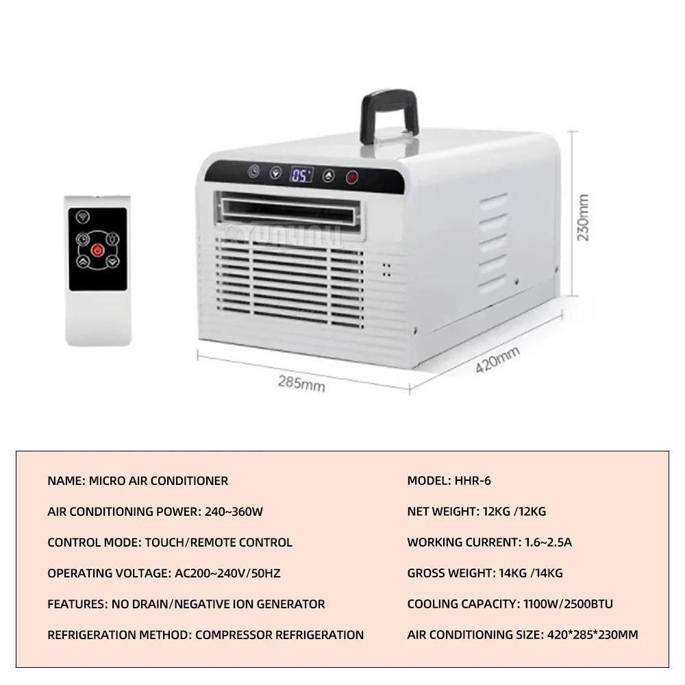 Pet Cooler Drainage-free Mobile Air Conditioner 2500BTU Portable Air Conditioner 2025 Summer