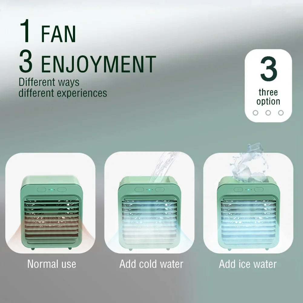 Donirt New Portable USB Chargeable Mini 3 Gear Air Conditioner Cooler Fan Air Conditioner Air Cooling Office Desktop Fan