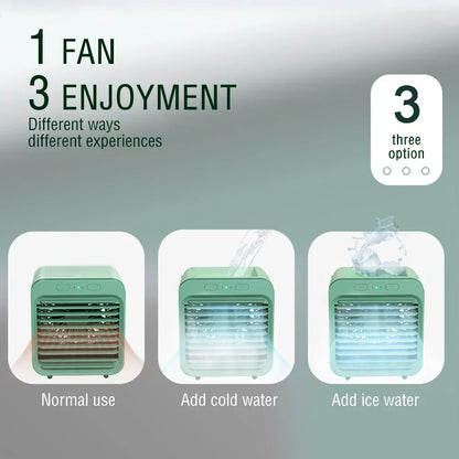 Donirt New Portable USB Chargeable Mini 3 Gear Air Conditioner Cooler Fan Air Conditioner Air Cooling Office Desktop Fan