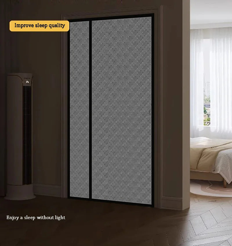 Customizable winter side opening warm cotton door curtain for wind and cold protection, double-layer thick warm blackout curtain