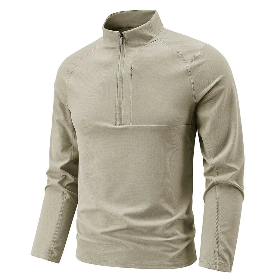 Quick Dry Men's Polo Shirt Stand Collar Pullover Male Long Sleeve Half Zipper Spring Big Size Plus Large 6XL 7XL 8XL Sport Golf