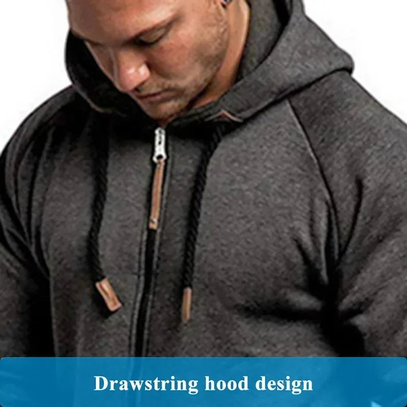 New Custom Design Jumpsuit Pajamas Long-sleeved sports pants solid color splicing casual sweater men's zipper hoodie