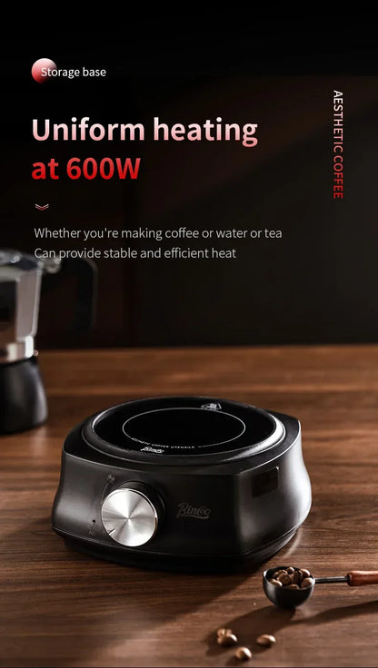 Bincoo Double valve Moka Pot Set Electric Stove Coffee Pot Household Italian Espresso Machine Mocha Pot Barista Accessories 220V