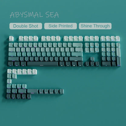 Babysbreath Side Print Shine Through Keycap Cherry Profile Double Shot PBT Keycaps 130 Key for Cherry MX Switches Gamer Keyboard