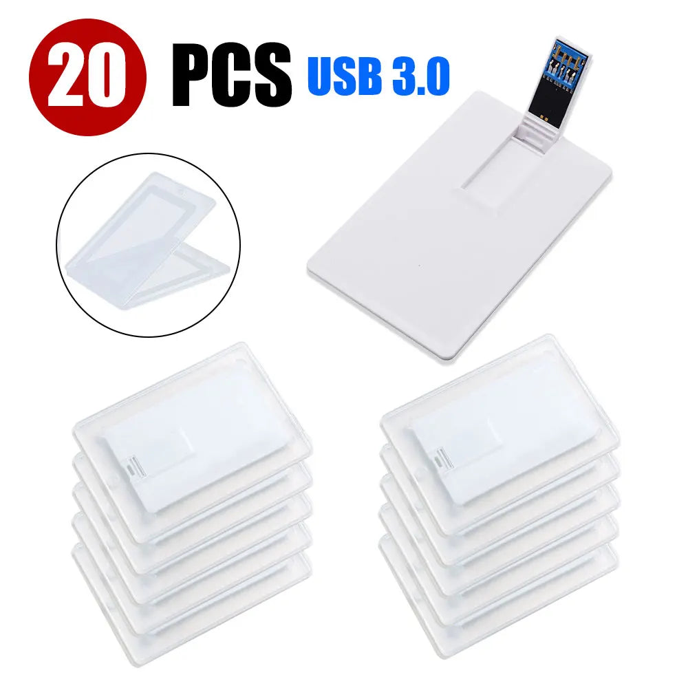 10/20/50PCS LOT Free Logo 100% Capacity 16GB 32GB Credit Card USB Flash Drive 3.0 Customized Logo Top Quality Creative Pendrive