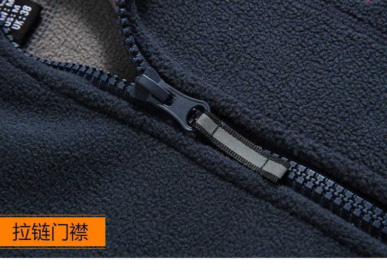 new men's fleece with fleece thickened warm windproof outdoor casual storm jacket fashion men's coat