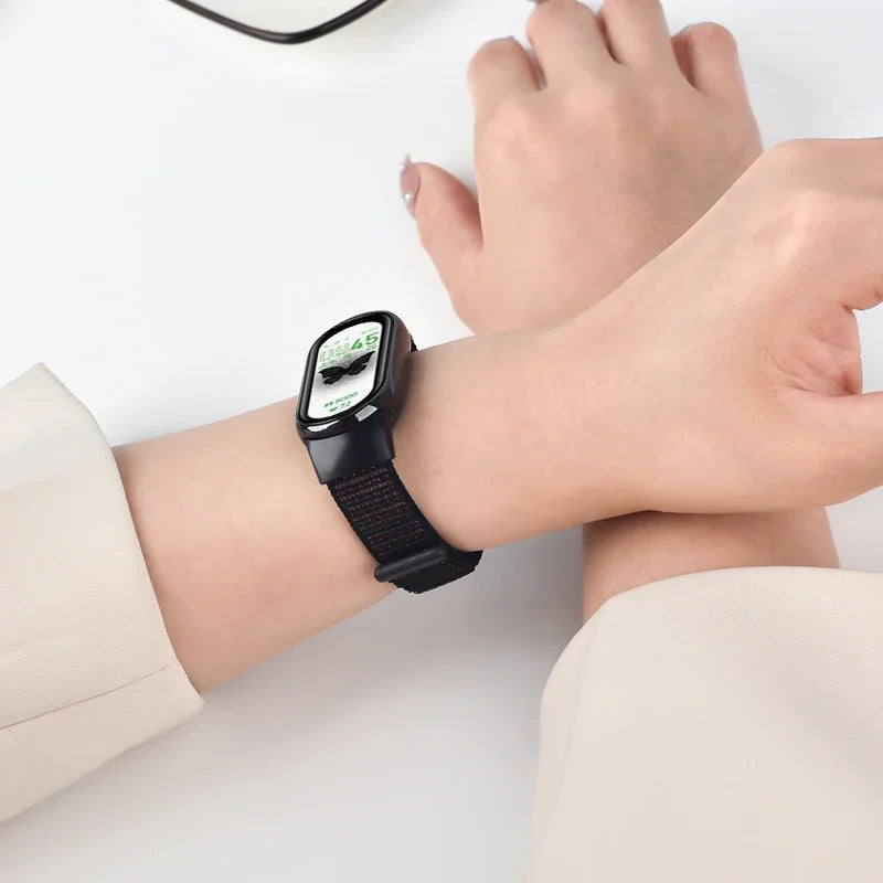 Nylon loop watchband For Xiaomi mi Band 8 Sport miband8 NFC Correa Breathable Replacement Bracelet smart band 8 Strap smartwatch