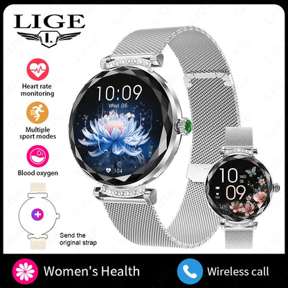 LIGE Fashion Ladies Smart Watch NX7 Pro AMOLED Screen Health Monitoring BT Call Female Women Sport Fitness Tracker Smartwatch