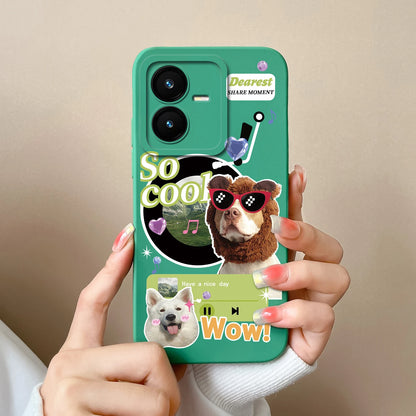 Case For Vivo Y22 Y22S Cover Camera Lens Protector For Vivo Y 22 Soft Liquid Silicone Cartoon Phone Back Covers For Women Man