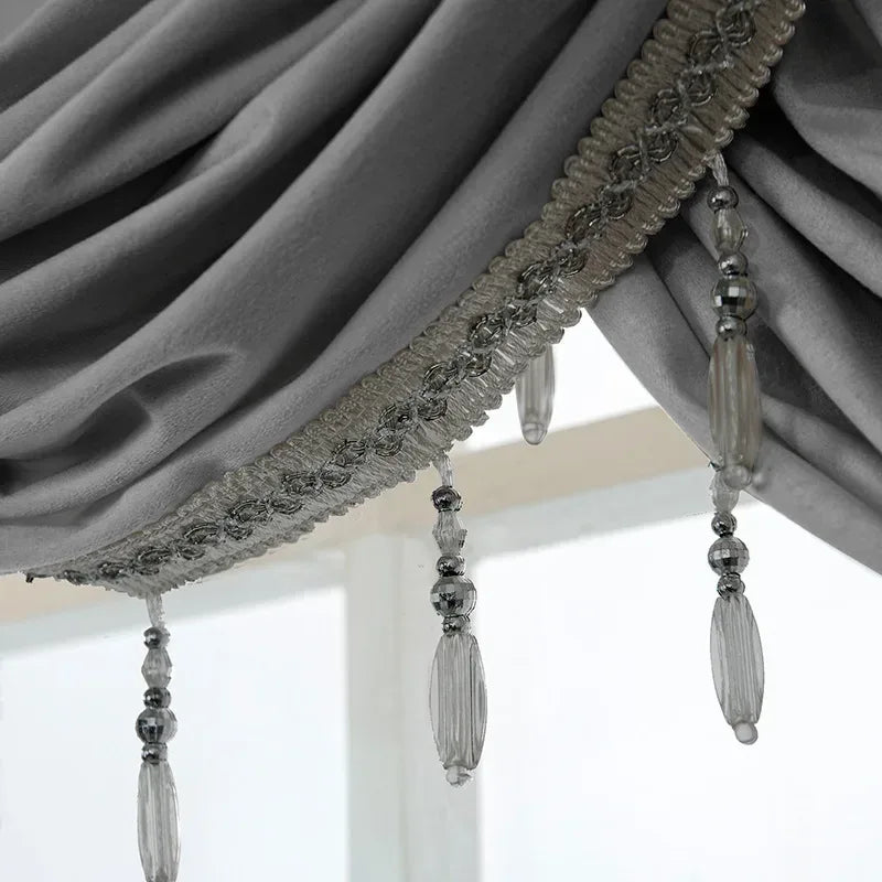 Velvet Valance Small Curtain for LivingRoom Bedroom Kitchen  Hotel Hall Luxury Home Decoration High Quality Fabric Partition