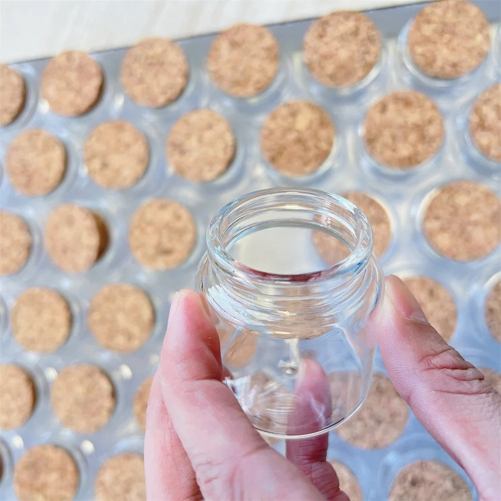 6pcs 12pcs 33x47x50mm Glass Bottles Clear Drifting Christmas Small Cork Stoppers Wedding Jars Birthday Party 50ml Wishing Bottle