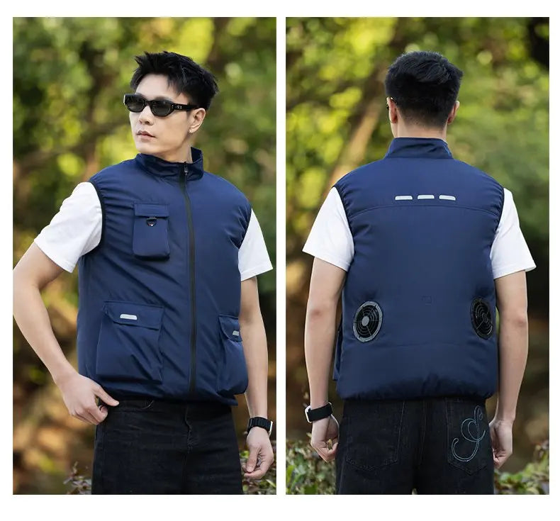 2026 New Cooling Vest Air Conditioner Clothes 3 Gears Wearable Cooling Fan Vest Breathable Sleeveless Workwear For Summer Outdoo
