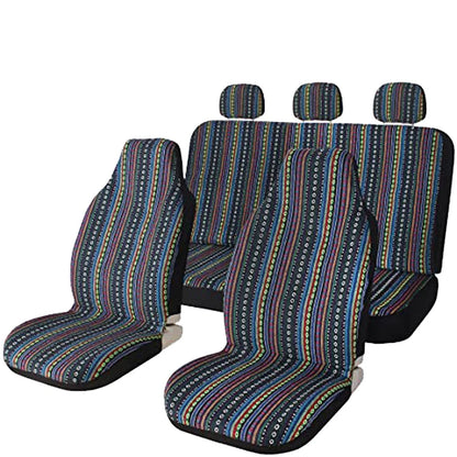 AUTO PLUS Car Seat Covers Set Baja Saddle Blanket Weave Universal Fit Most Car Seat Protection Steering Wheel Cover Protector by PDG ibma