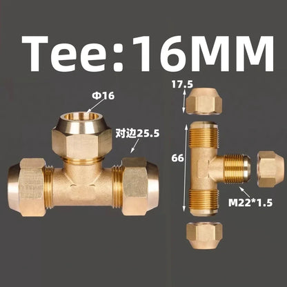 1pcs Flared Brass Straight through pipe fittings 6/8/10/12/14mm Tube connector Fitting Air conditioning extension tool Fitting