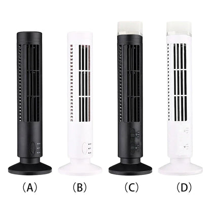 2.5W 38CM/33CM LED Tower Fan No Leaf  2 Gear Speed Stand Up Tower Fan Portable Electric Floor Fan for Living Room Bedroom Office