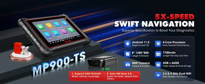 Autel MaxiPRO MP900TS OBD2 Scanner TPMS Diagnostic Tool ECU Coding, Active Test, 40+ Services, CAN FD&DOIP Upgraded of MK808S-TS