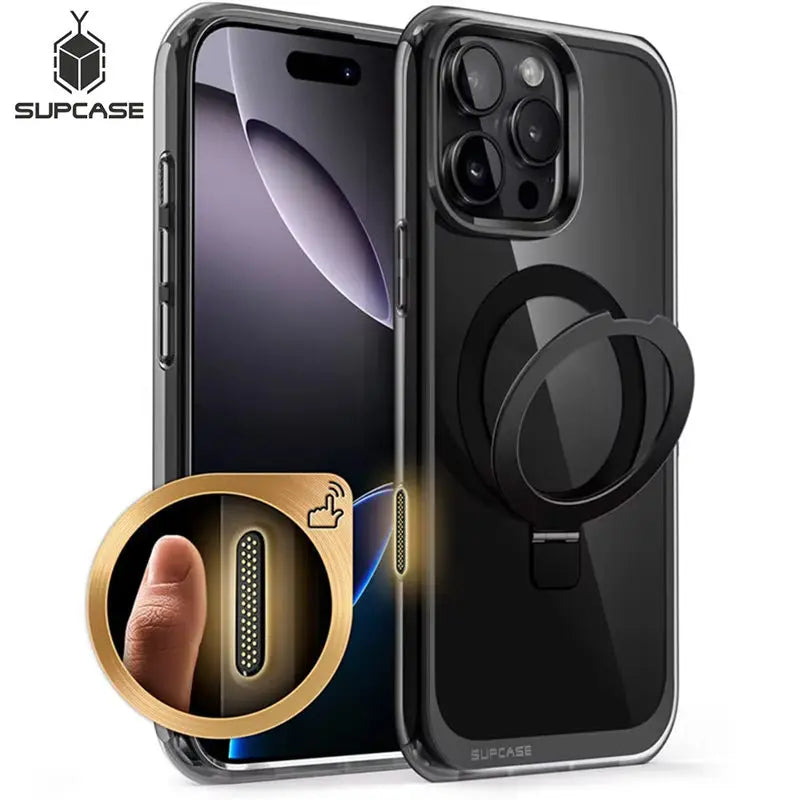 SUPCASE For iPhone 16 Pro Max Case with Camera Control Capture Button UB Mag Stand Series Slim Clear Magnetic Phone Case