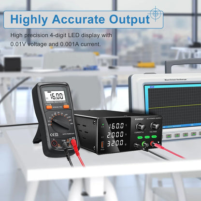 KUAIQU High Precision 30V10A Adjustable DC Stabilized Power Supply, Laboratory Specific Digital Display Power Supply, Aging Test