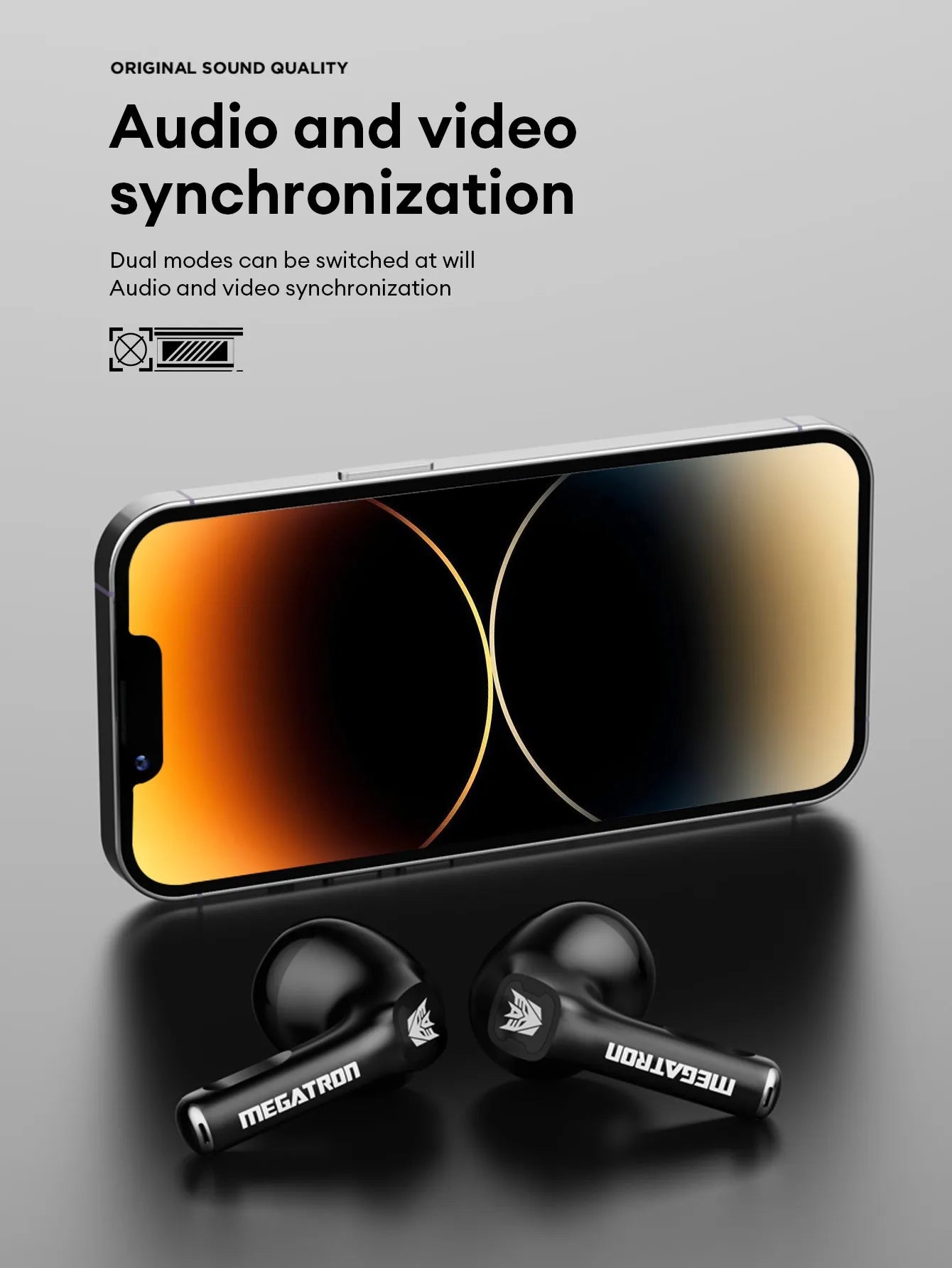 100% Original TRANSFORMERS TF-T23 TWS Bluetooth 5.4 Gaming Earphones Headphones Music Dual Mode Earbuds Choice High Quality