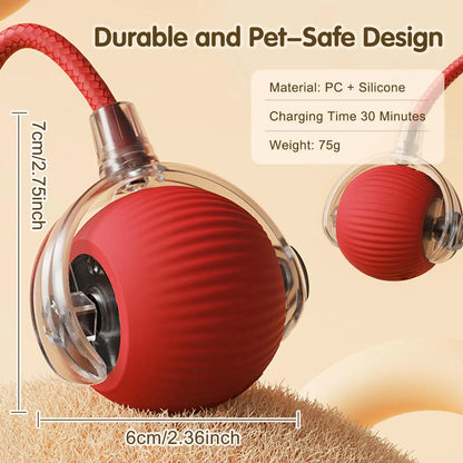 This Interactive Spherical Toy for Cats Features an Automatically Rotating Tail Ball Design and Is Rechargeable Electric Pet Toy