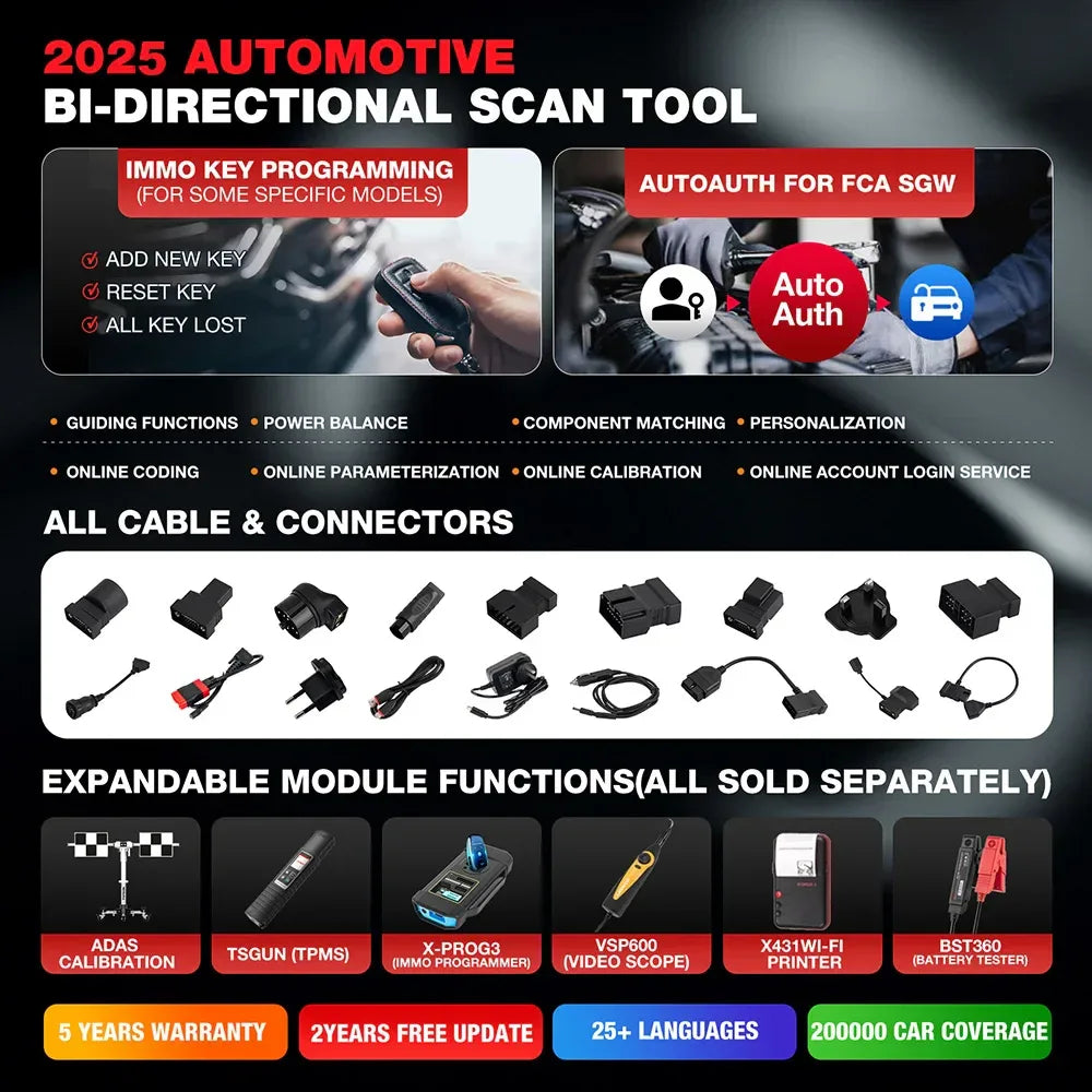 LAUNCH X431 PRO TT Car Diagnostic Tool OBD2 Scanner Full Systems ECU Coding Active Test VAG Guided DBScar VII ADAS Calibration