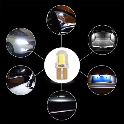 10Pcs T10 W5W BULB LED Car License Plate Lamp COB T10 LED Canbus Clearance Lamp Led Parking Bulb Car Interior Reading Light