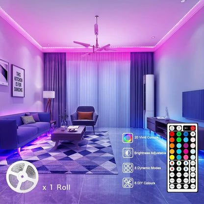 RGB LED Strip Light APP Bluetooth Control IR for Bedroom Living Room TV Backlight Remote Lamp Neon Lighting Home Kit Appliance