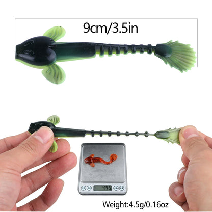 Sougayilang Soft Lure 4.5g 3.5in 90mm 12PCS/Lot Fishing Swimbait Lure Set Tail Worm Saltwater/Freshwater Fishing Baits