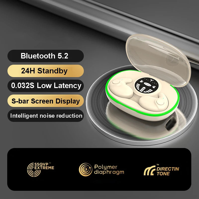 Invisible Sleep Earphones Bluetooth 5.3 Headphones IPX5 Waterproof Noise Reduction Earbuds Touch Control Wireless Headsets