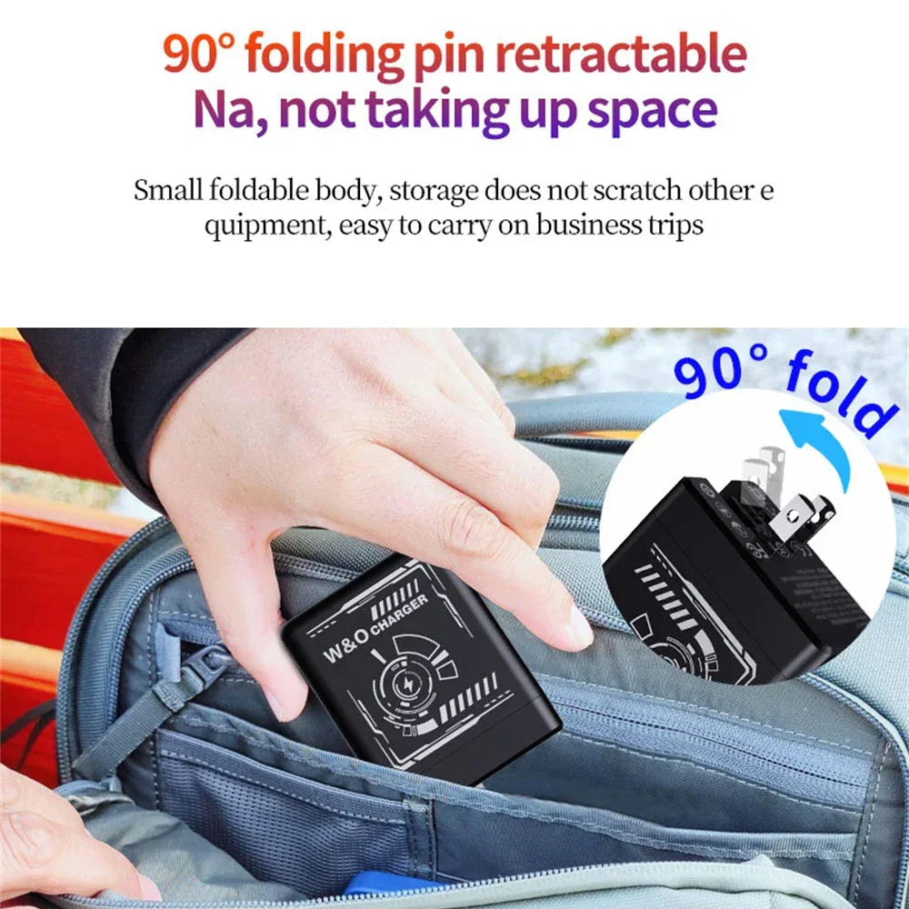 Multi Functional Folding Adapter Charging Protection GaN 20W PD3.0 Fast Charger With Retractable Type-C Cable Portable General