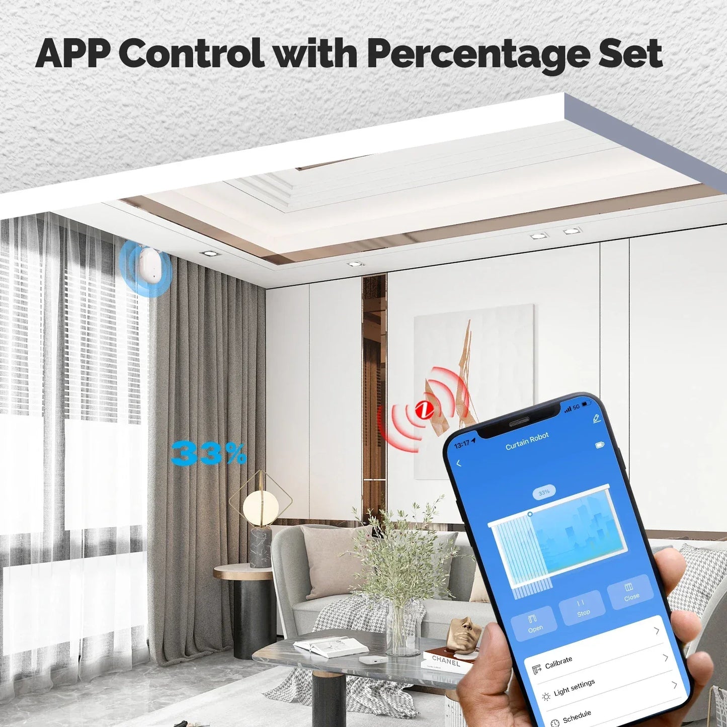 Tuya Zigbee/Bluetooth Track Curtain Robot Tuya Smart Rail Curtain Robot Smart Curtain Pusher Robot Support Siri Alexa Voice