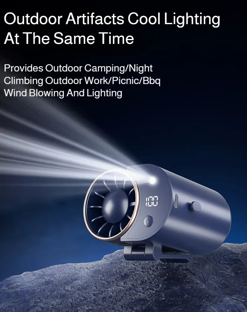 Outdoor Portable Small Fan Long Range High Wind Usb Charging Hanging Waist Fan Cooling Portable Fan