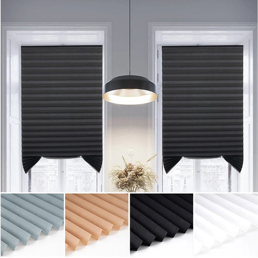 1 PC Easy Installation Window Shades Non-woven Fabric Pleated Zebra Blinds Roller Room Blackout Curtain For Living Room Balcony by PDG ibma