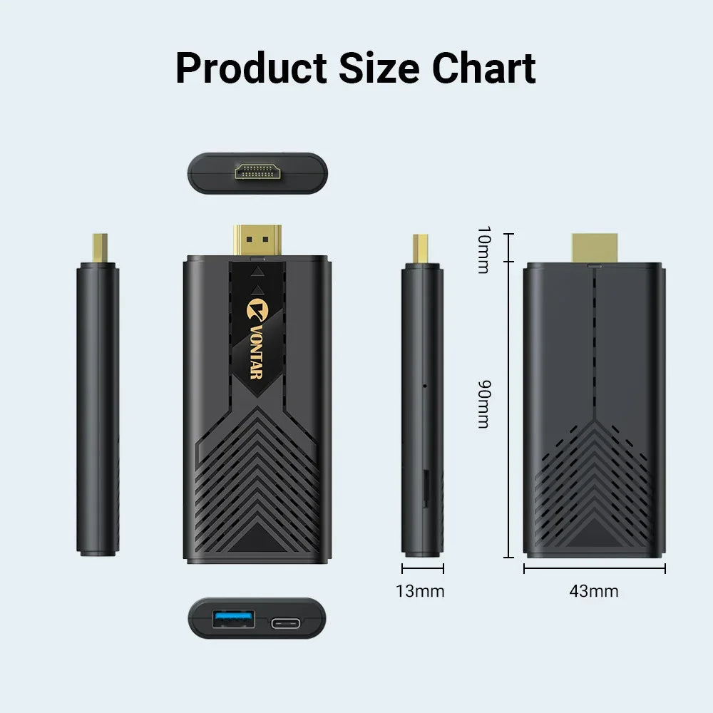 VONTAR DQ05 4G 32G TV Stick Android13 ATV UI Rockchip RK3528 Quad Core 64bit Cortex A53 Support 8K Video 4K 60fps Wifi6 BT5.0
