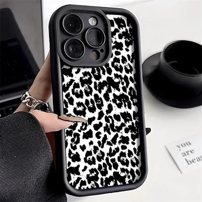 Leopard Print Phone Case For iPhone 13 Case iPhone 11 12 15 14 Pro Max X XR XS MAX 7 8 Plus SE Shockproof Silicone Soft Cover