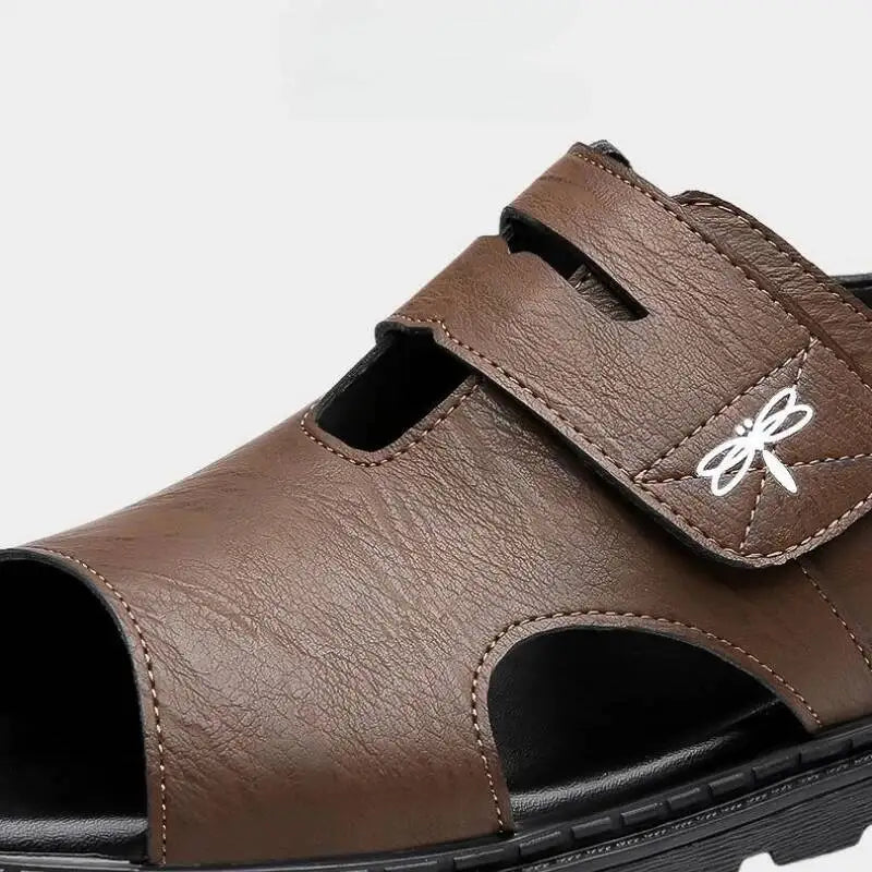 2025 New Fashion Brand Roman Sandals For Men Soft Sole Comfortable High-Quality Leather Beach Men's Casual Shoes