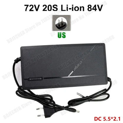 36V 48V 60V 72V Charger 2A 3A 5A 10S 13S 16S 20S Li-ion Battery Pack 42V 54.6V 67.2V 84V Ebike Intelligent Fast Charging EU Plug