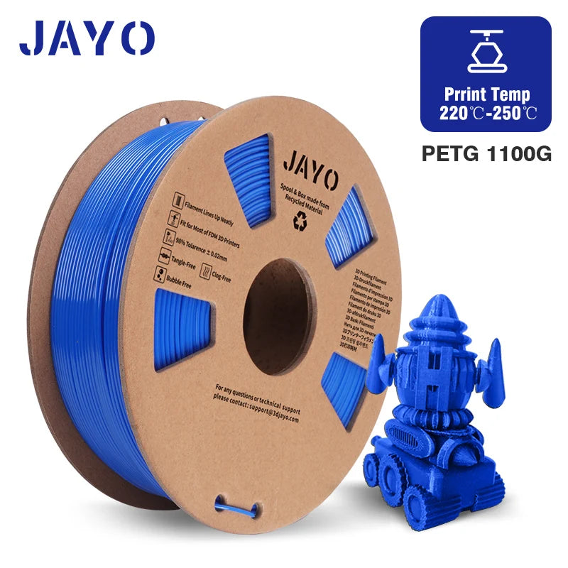 JAYO PETG/PLA+/SILKPLA/PLAMeta/PLAMatte/ABS/ PLA Filament 1.75mm 1.1/0.65KG 3D Printer Filament For FDM 100% No Bubble Mix Color