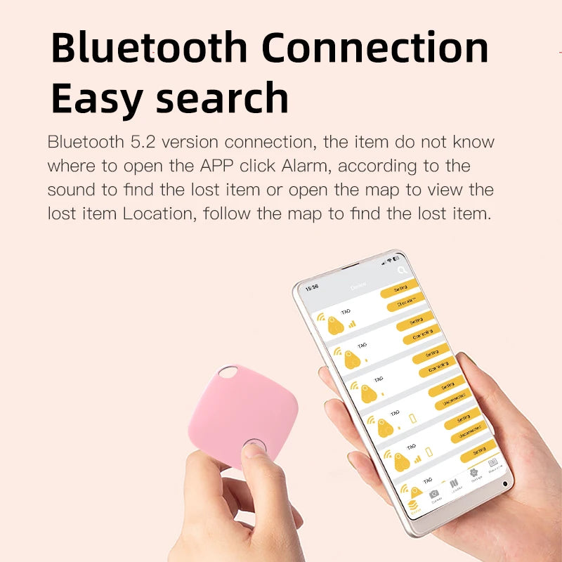 HOMEFISH Mini Bluetooth 5.0 Tracker AntiLost Device Round Pet Kids Bag Wallet Tracking Smart Finder Locator