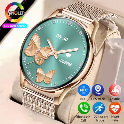 New Original Ultra Thin Women SmartWatch 1.32"AMOLED Display HD 466*466 Always Show Time Call Reminder for Women Smartwatch gift