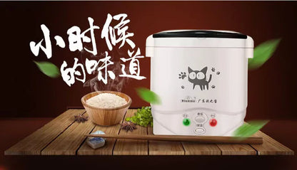 Electric Mini Rice Cooker Portable MultiCooker Household Rice Cookers 12V 24V 220V Pot Cooking Machine Pans For Car Truck Home