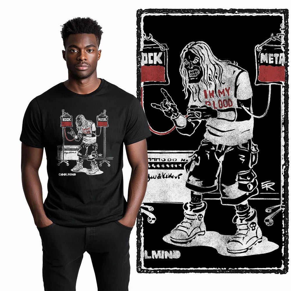 Coolmind U4 Streetwear Cool Print Exclusive Graphic T shirt fo men 100% Cotton Big Size vintage BLACK men's novelty tee shirt