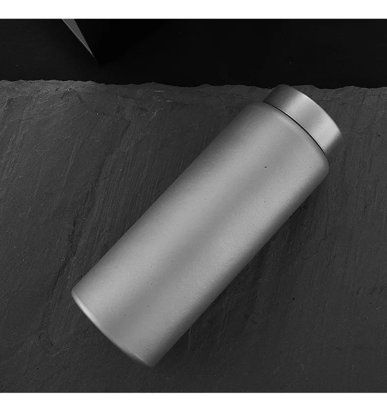 750ml Business Thermos Cup With Tea Separator,Double Layer Pure Titanium Vacuum Flasks,High-end Drinkware,Portable Water Bottle