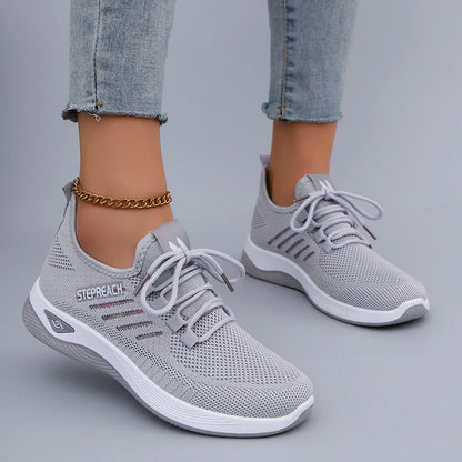 Spring and Autumn New Women's Casual Lace up Comfortable, Breathable, Lightweight and Wear-Resistant Sports Shoes