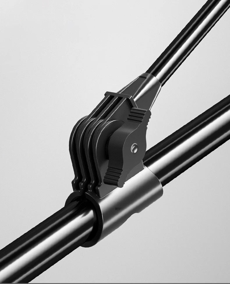 Shawto 2.1M Stainless Steel Thickened Telescopic Fishing Rod Holder 7 Section Bracket Rack Pole Stand Fishing Tools