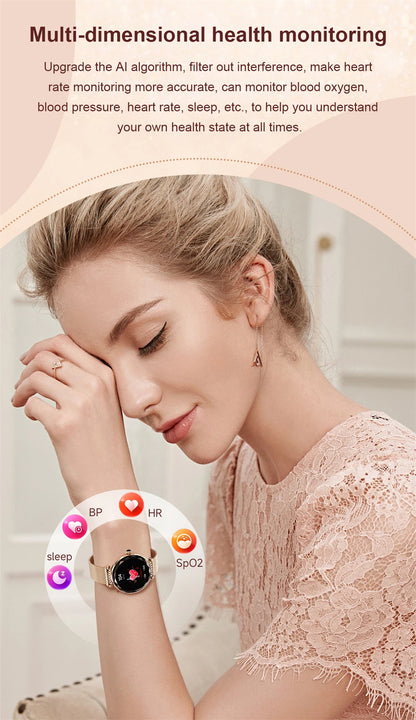 LIGE Fashion Ladies Smart Watch NX7 Pro AMOLED Screen Health Monitoring BT Call Female Women Sport Fitness Tracker Smartwatch